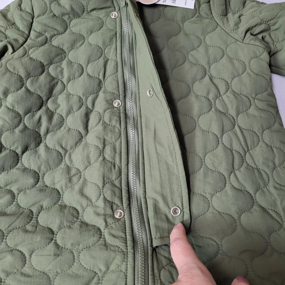 First Impressions 18 months Quilted Sherpa Lined Snowsuit Hooded Olive Green NWT